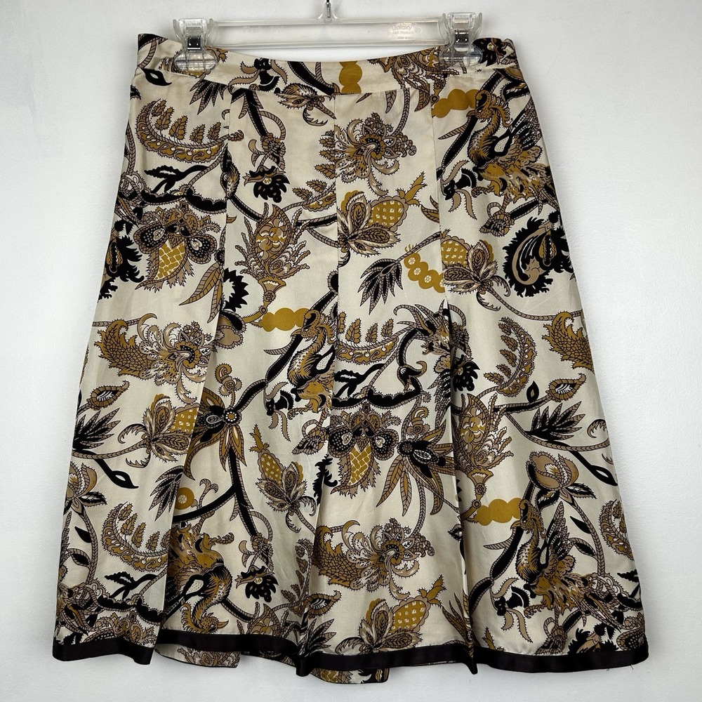 Vintage Skirt Womens 4 Silk Flare Knee Pleated Old Money Pretty Ladies Who Lunch